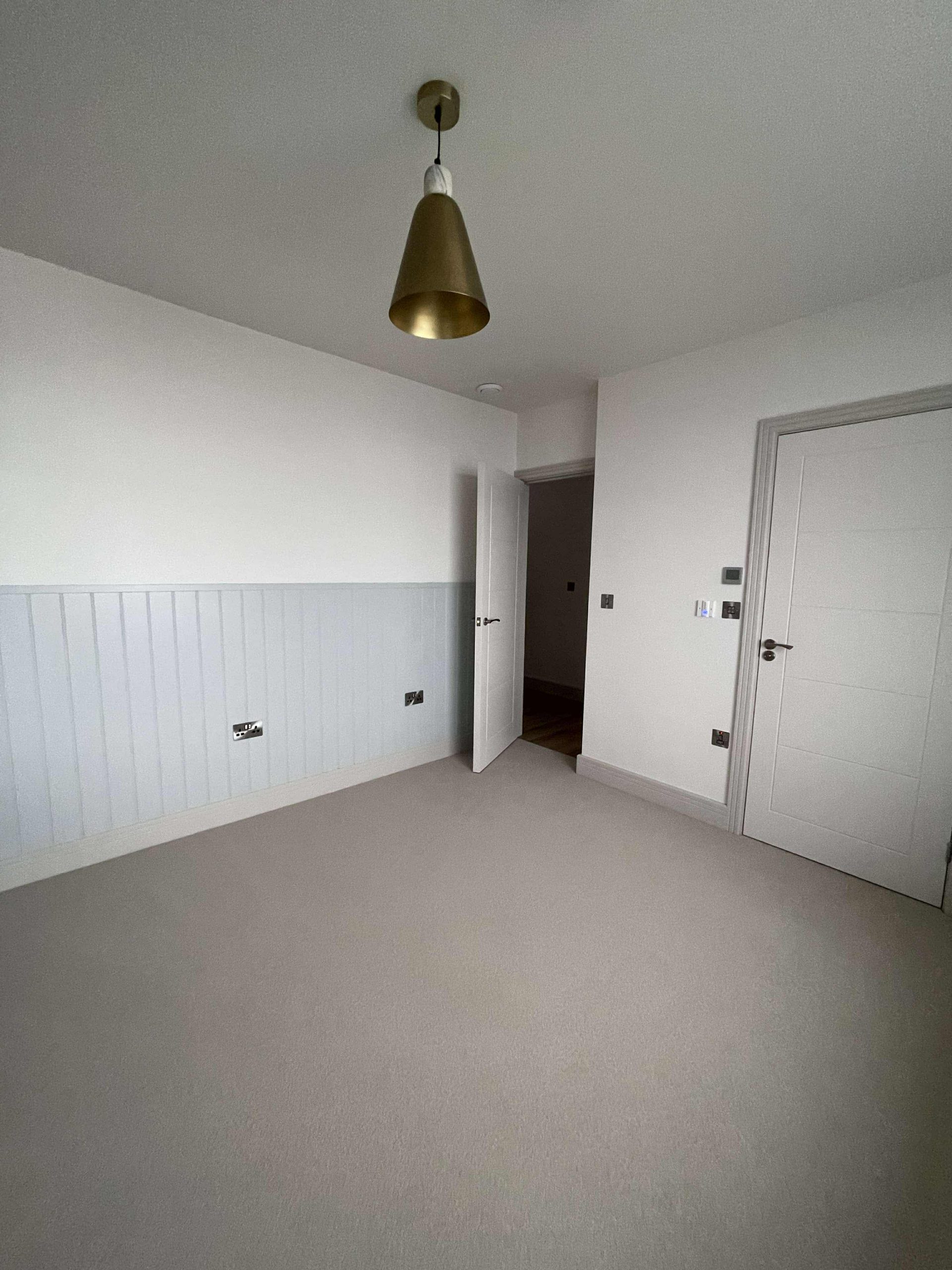 Finished internal decorating works of a new build flat.